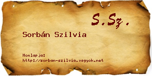 Sorbán Szilvia névjegykártya