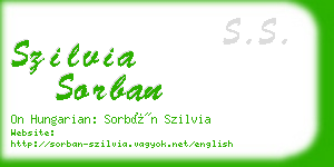 szilvia sorban business card